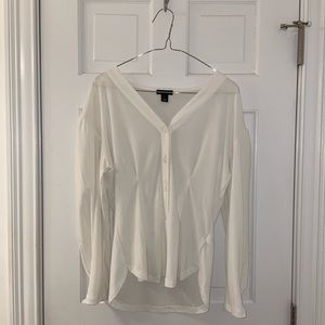 Halogen White Button Down Blouse